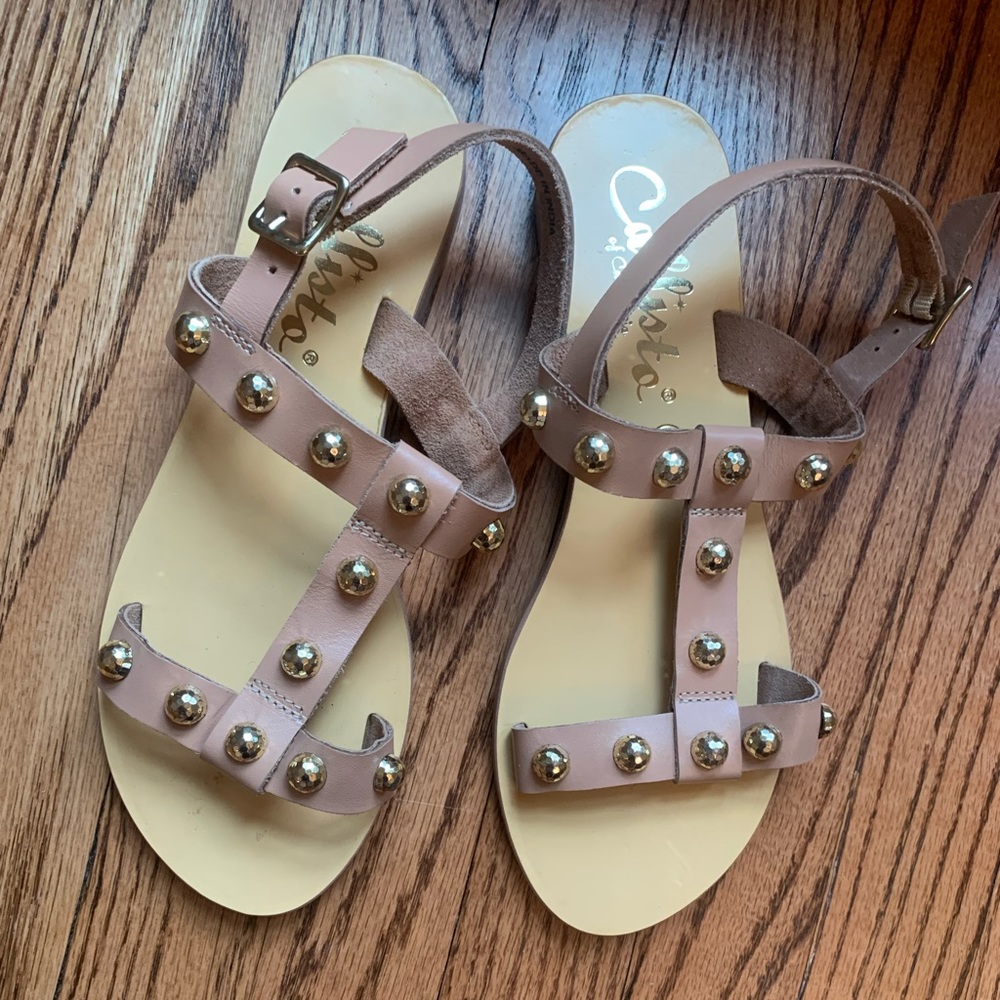 Callisto Women’s Bristol Dress Sandal Sz 8 Tan Leather
